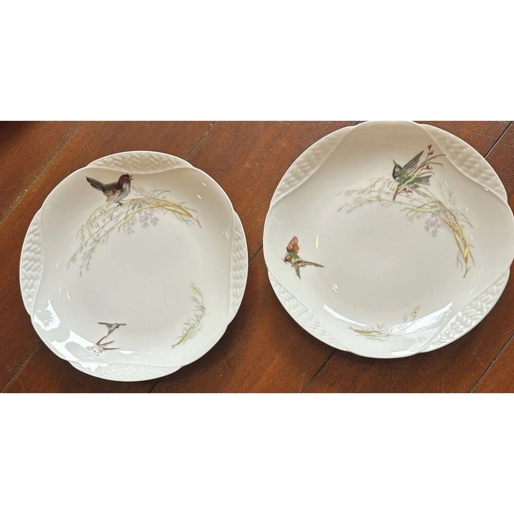 2 Haviland Meadow Visitors Coupe Salad Plates Birds Wall Decor Gallery Wall